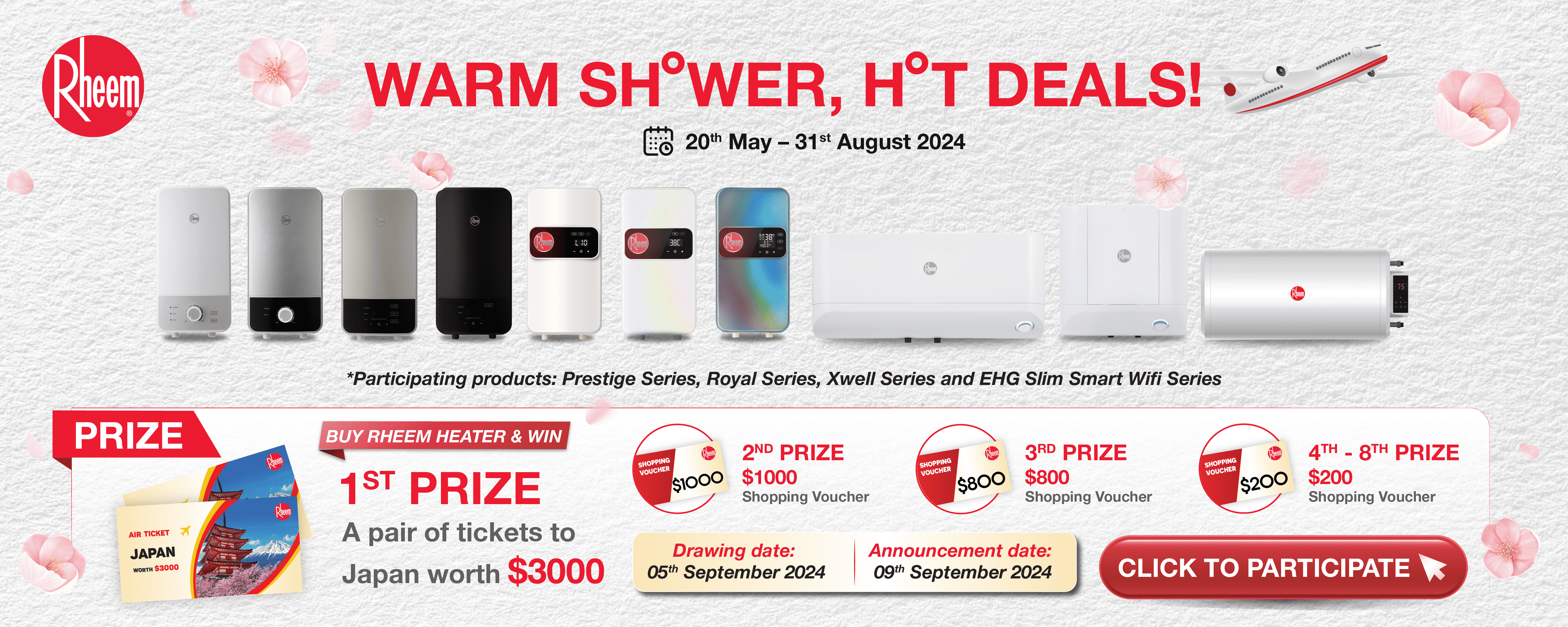 Experience Warmth and Luxury: Rheem Singapore’s Lucky Draw Heats Up Your Chances to Win Big!